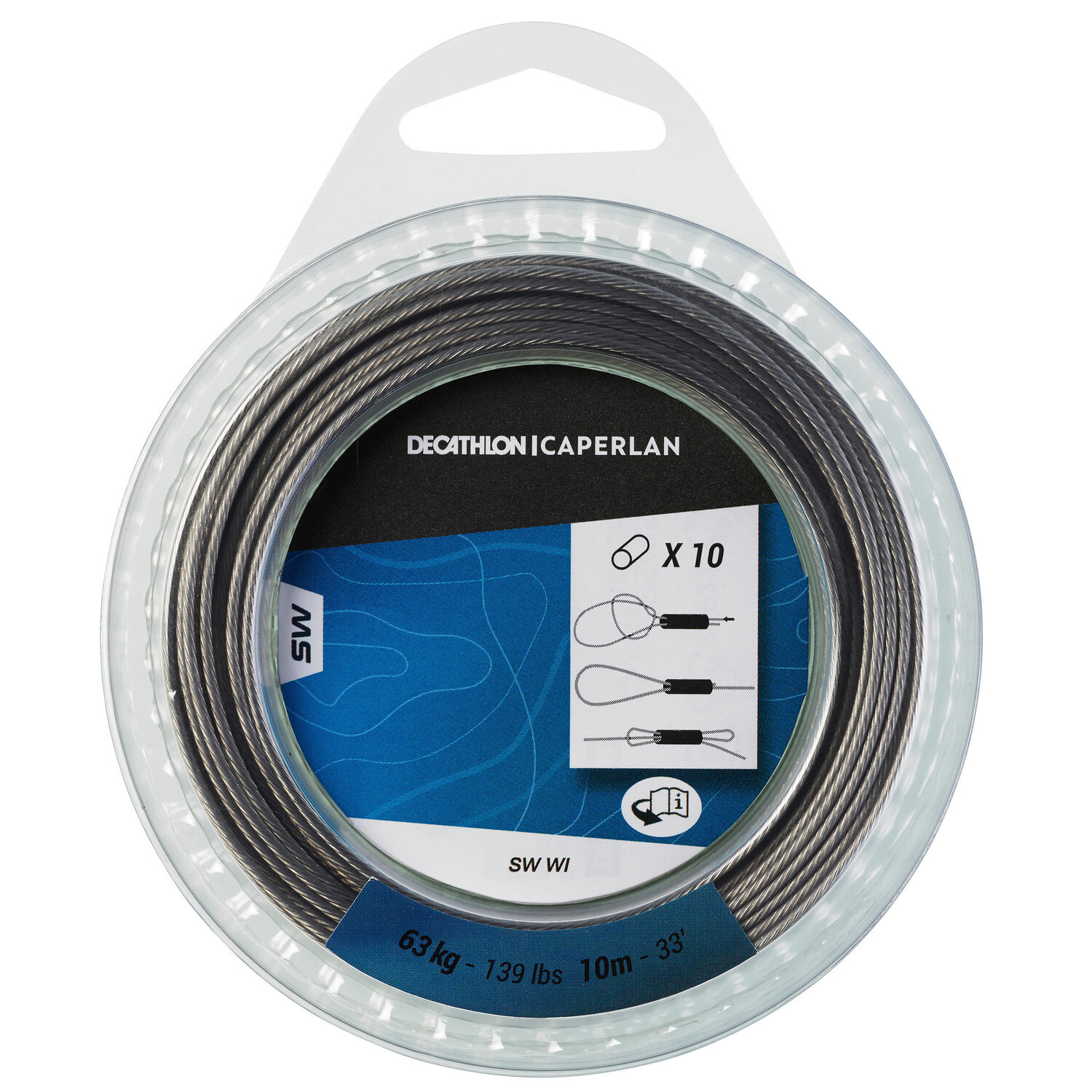 Плетеный стальной шнур в оболочке 10 м 63 кг CAPERLAN
Плетеный стальной шнур в оболочке 10 м 63 кг CAPERLAN