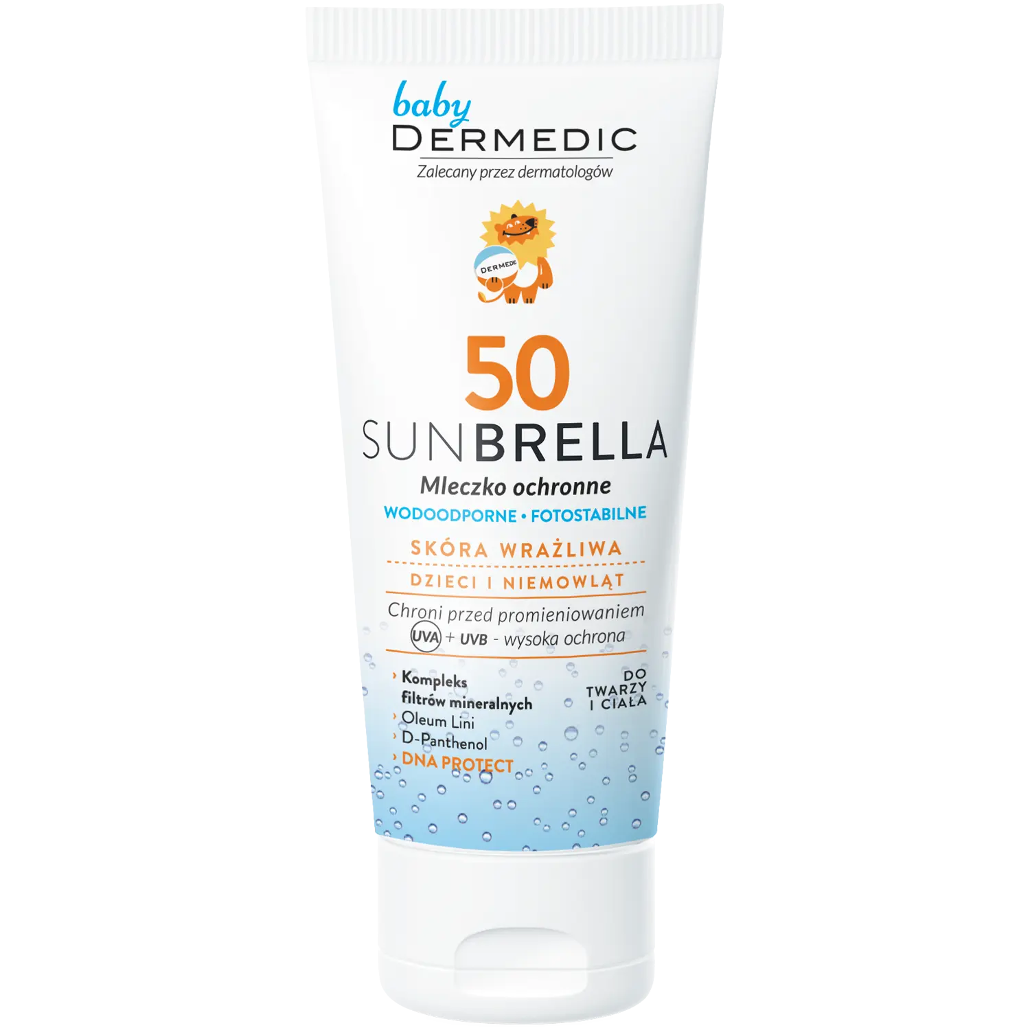 Dermedic Sunbrella водостойкое защитное молочко для детей SPF50, 100 г
Dermedic Sunbrella водостойкое защитное молочко для детей SPF50, 100 г