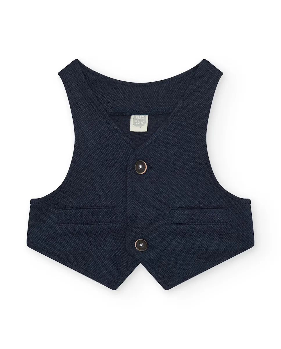 Жилет для мальчика с пуговицами и декоративными карманами Tuc tuc, тёмно-синий
Жилет для мальчика с пуговицами и декоративными карманами Tuc tuc, тёмно-синий
