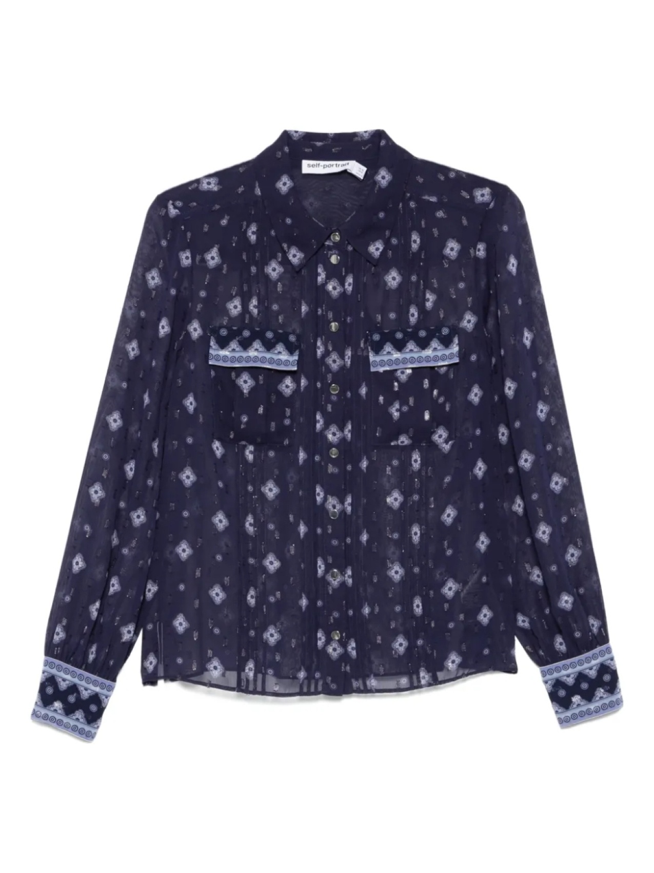 Шифоновая блузка с узором «Автопортрет» Self-Portrait, синий
Шифоновая блузка с узором «Автопортрет» Self-Portrait, синий