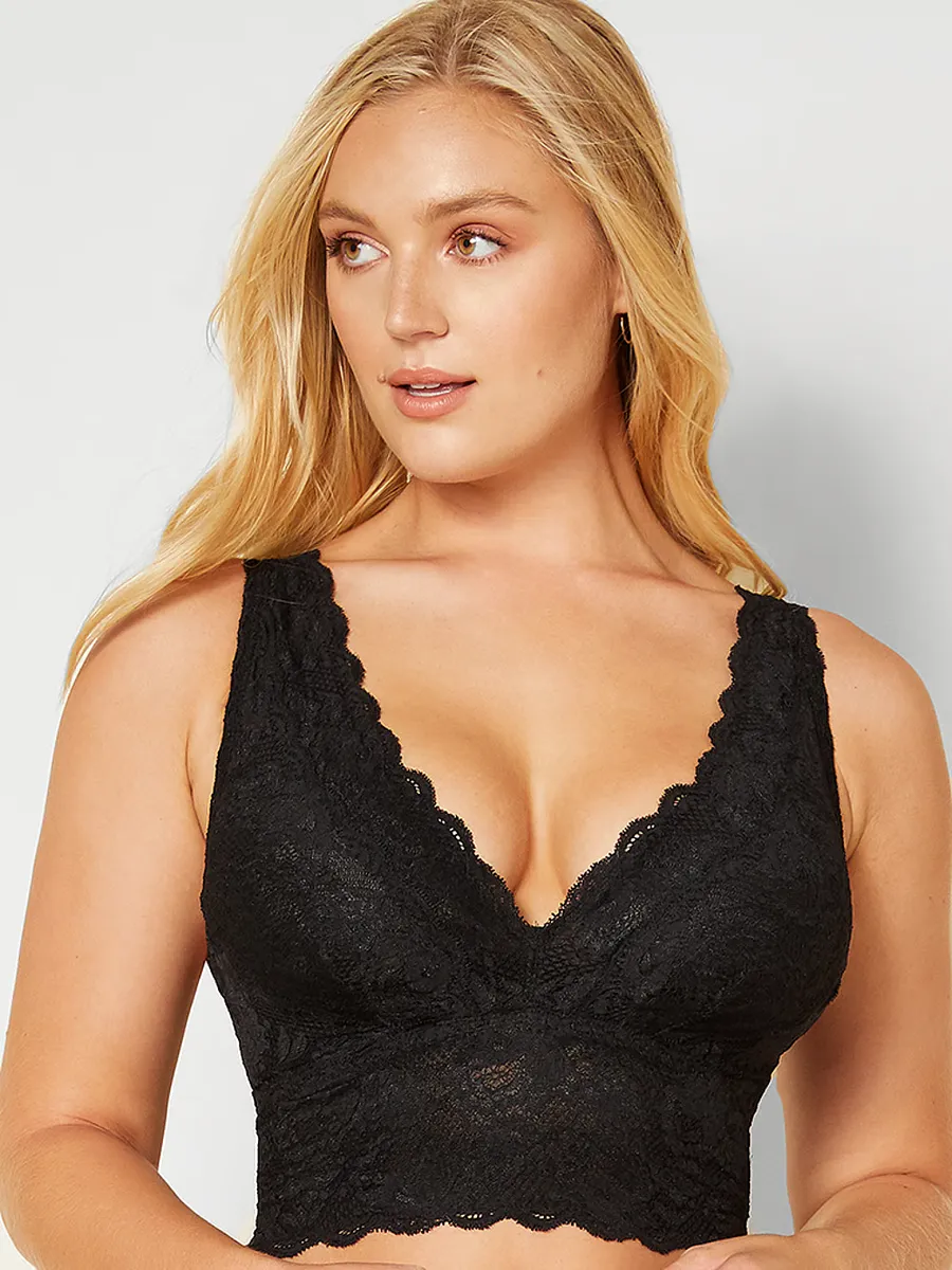 Удлиненный бюстгальтер-бралетт Never Say Never с объемным глубоким вырезом Cosabella, черный
Удлиненный бюстгальтер-бралетт Never Say Never с объемным глубоким вырезом Cosabella, черный