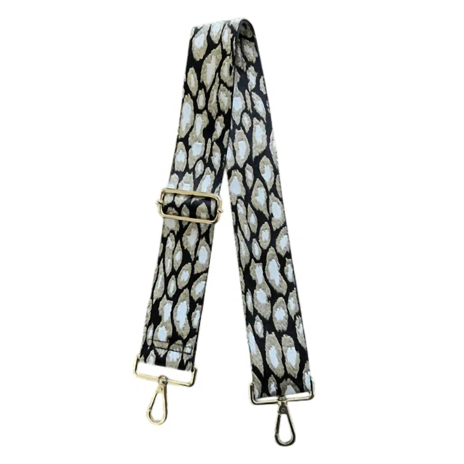 Женский блестящий ремешок для сумки с вышивкой золотого гепарда на черном фоне AHDORNED
Женский блестящий ремешок для сумки с вышивкой золотого гепарда на черном фоне AHDORNED