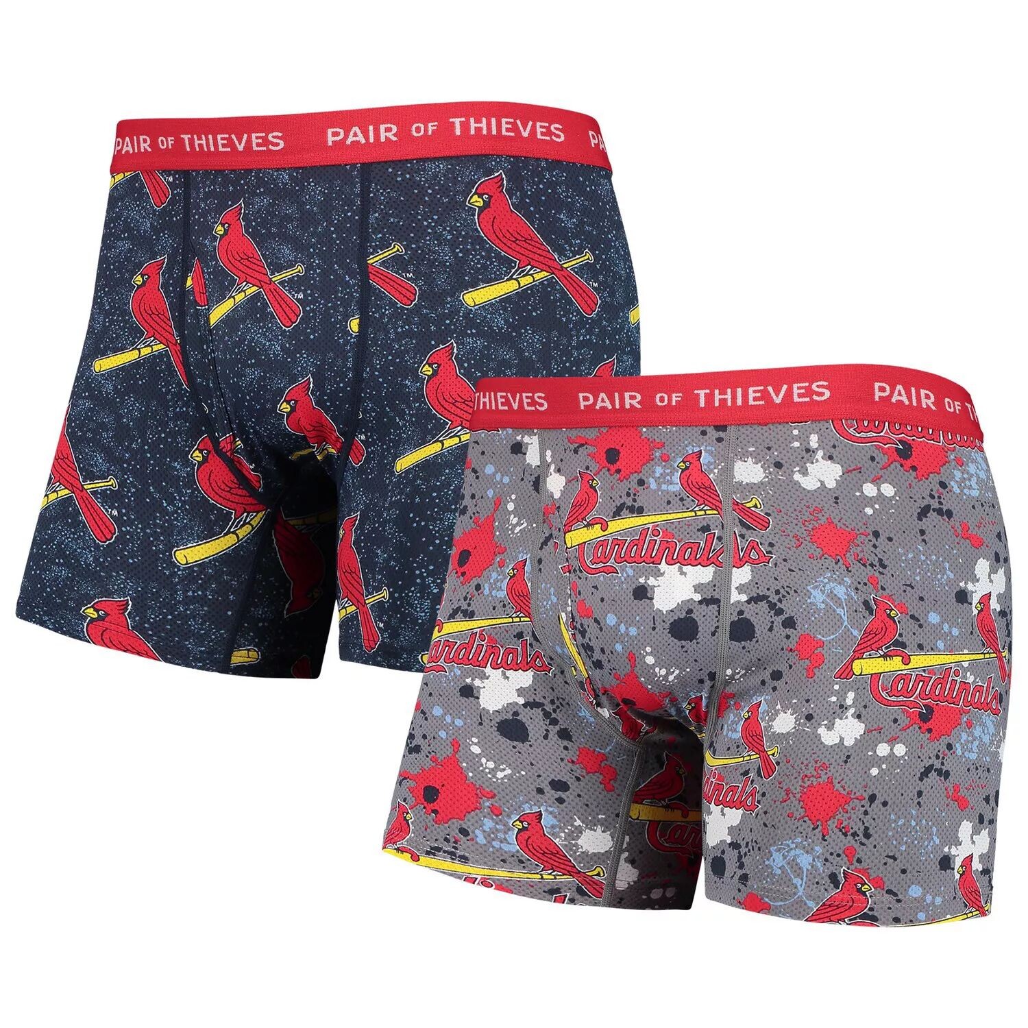 Мужская пара трусов-боксеров Thieves серого/темно-синего цвета St. Louis Cardinals Super Fit, комплект из 2 трусов-боксеров
Мужская пара трусов-боксеров Thieves серого/темно-синего цвета St. Louis Cardinals Super Fit, комплект из 2 трусов-боксеров