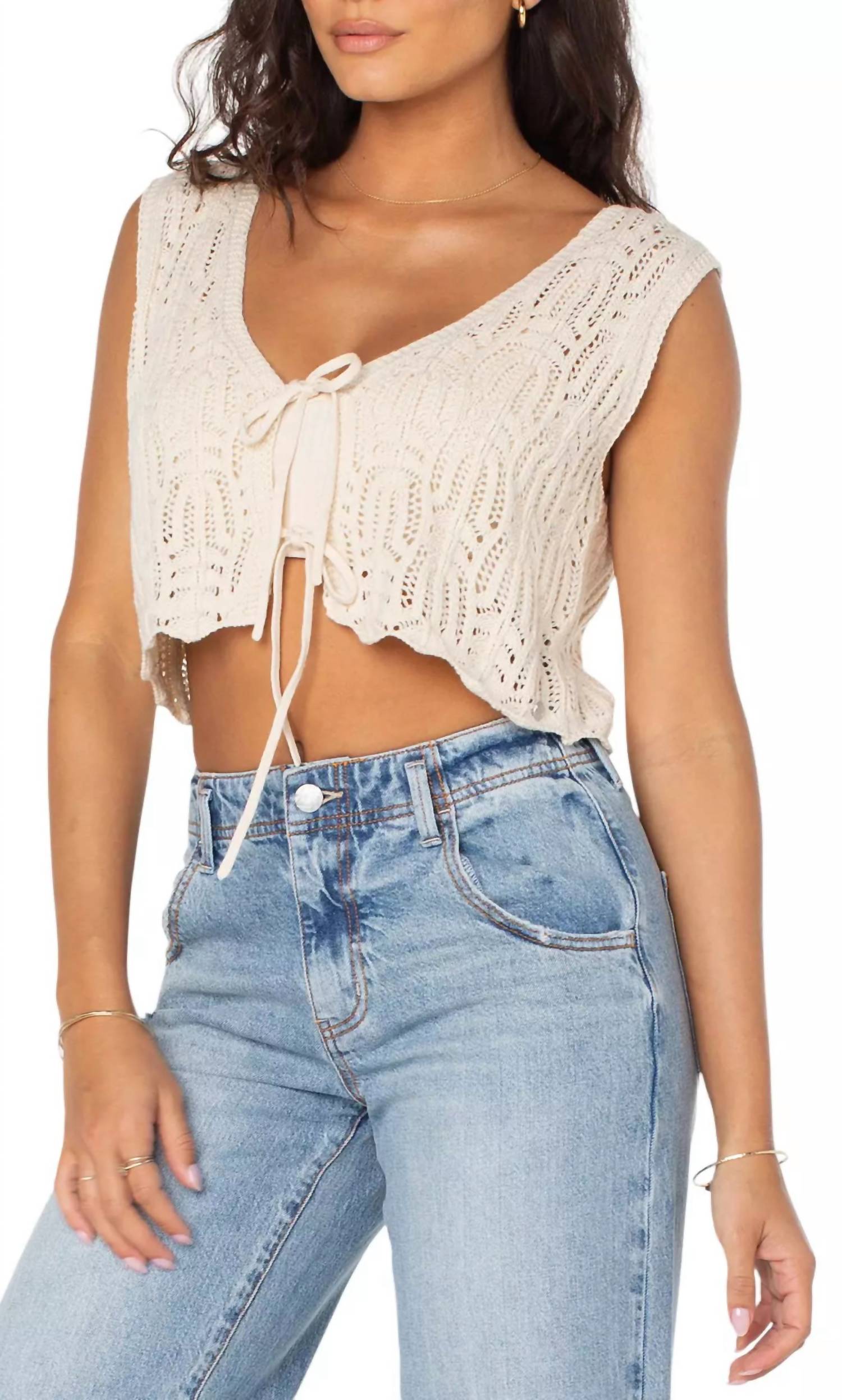 Пляжный вязаный жилет в цвете пергамент Roxy, Parchment Solid
Пляжный вязаный жилет в цвете пергамент Roxy, Parchment Solid