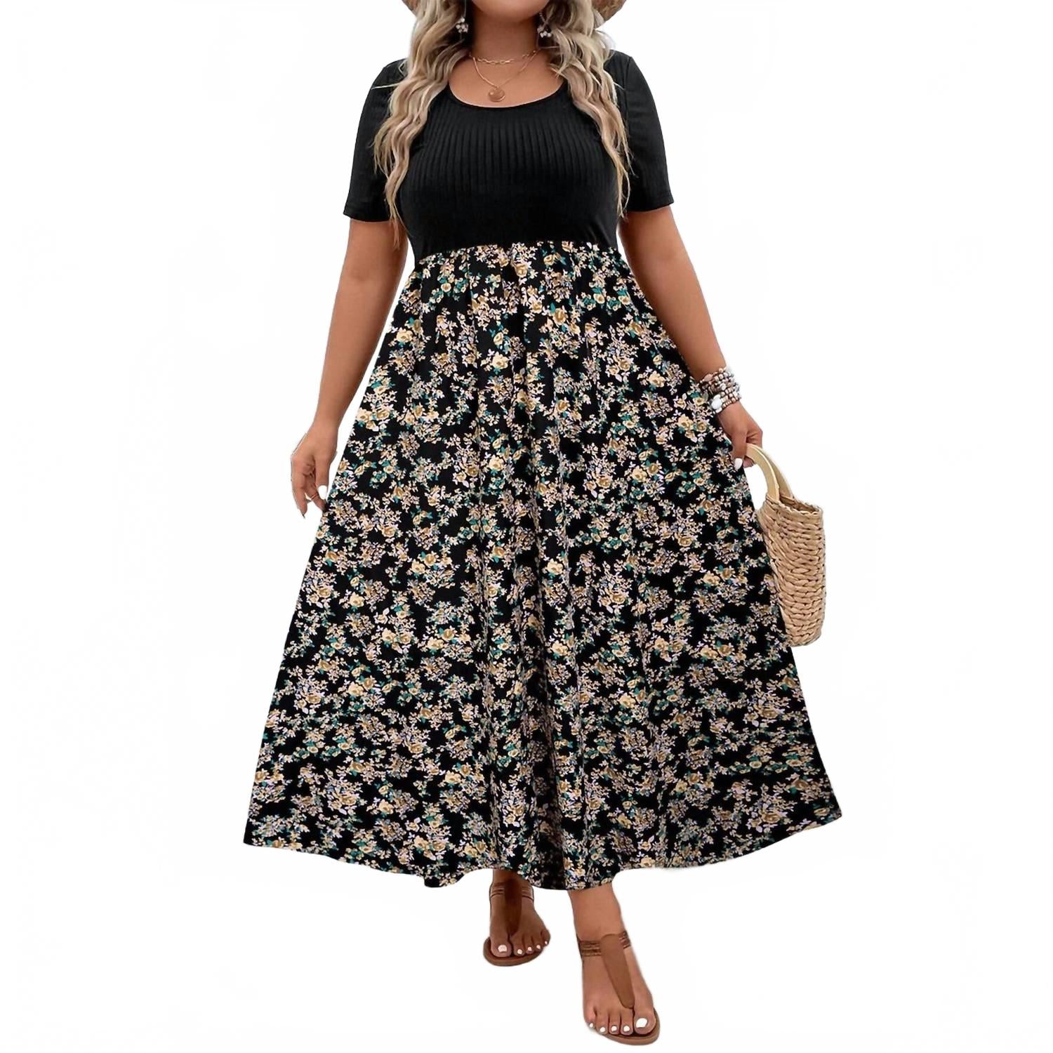 Цветочное платье с высокой талией - плюс в черном 66DISCO
Цветочное платье с высокой талией - плюс в черном 66DISCO