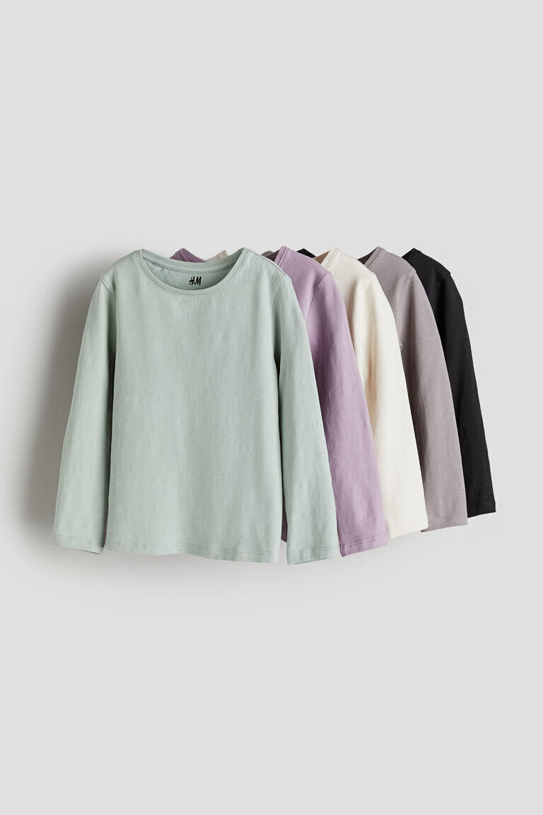 5 пар топов из джерси H&M, зеленый
5 пар топов из джерси H&M, зеленый