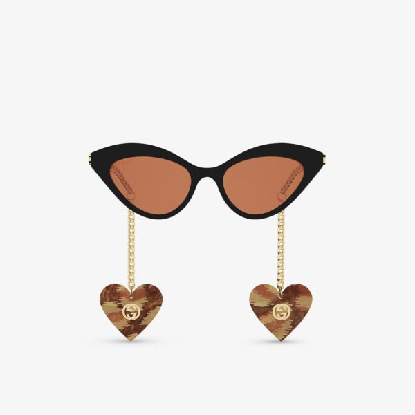 Солнцезащитные очки GG0978S в оправе «кошачий глаз» из ацетата Gucci, черный 
Солнцезащитные очки GG0978S в оправе «кошачий глаз» из ацетата Gucci, черный