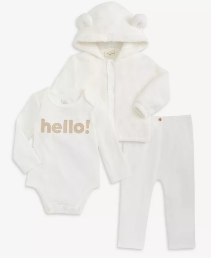 Детская куртка с капюшоном из искусственной шерпы, боди Hello и брюки из велюрового ребра First Impressions, синий
Детская куртка с капюшоном из искусственной шерпы, боди Hello и брюки из велюрового ребра First Impressions, синий