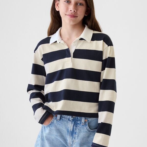 Полосатая рубашка-поло с длинными рукавами Gap, белый
Полосатая рубашка-поло с длинными рукавами Gap, белый