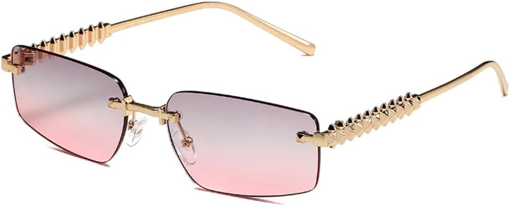 Безободковые металлические солнцезащитные очки для женщин и мужчин в винтажном, панк-стиле, роскошные, для активного отдыха, вождения, в популярном хип-хопе, с защитой от УФ-излучения UV400 TVTBBVV, Gold Gray Pink
Безободковые металлические солнцезащитные очки для женщин и мужчин в винтажном, панк-стиле, роскошные, для активного отдыха, вождения, в популярном хип-хопе, с защитой от УФ-излучения UV400 TVTBBVV, Gold Gray Pink