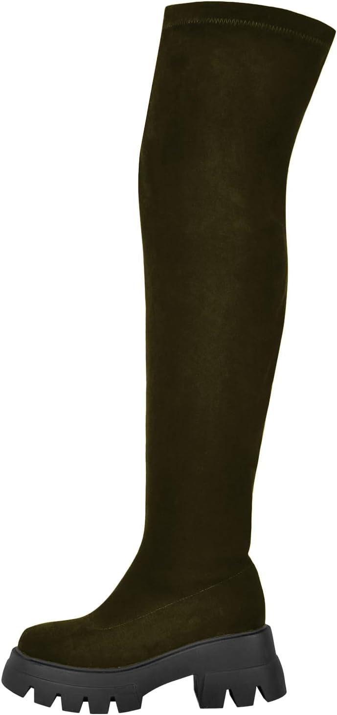 Сапоги выше колена VERISSON с круглым носком, низким массивным каблуком, молнией, грубой подошвой и модным дизайном, Olive
Сапоги выше колена VERISSON с круглым носком, низким массивным каблуком, молнией, грубой подошвой и модным дизайном, Olive