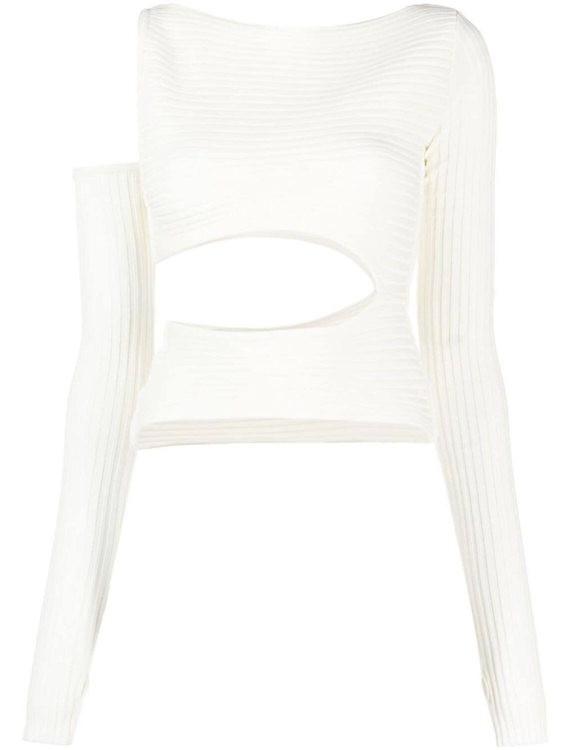 ANDREĀDAMO топ в рубчик с вырезами, белый
ANDREĀDAMO топ в рубчик с вырезами, белый