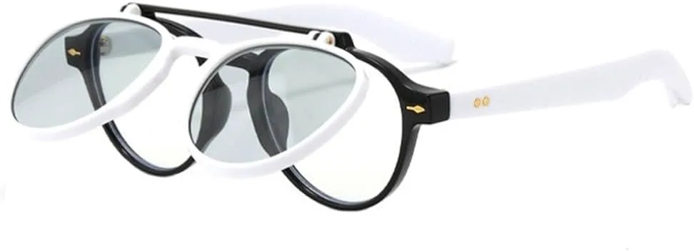 Женские солнцезащитные очки ретро, овальные, с двойной перемычкой и откидными линзами, UV400. Мужские панк-очки с заклепками, градиент White Light Gray, SKFGNX
Женские солнцезащитные очки ретро, овальные, с двойной перемычкой и откидными линзами, UV400. Мужские панк-очки с заклепками, градиент White Light Gray, SKFGNX