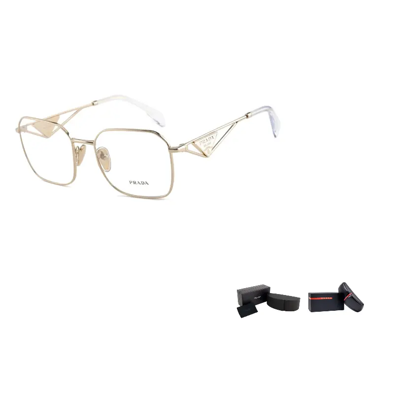PRADA Очки с треугольным логотипом и квадратной оправой, Gold
PRADA Очки с треугольным логотипом и квадратной оправой, Gold