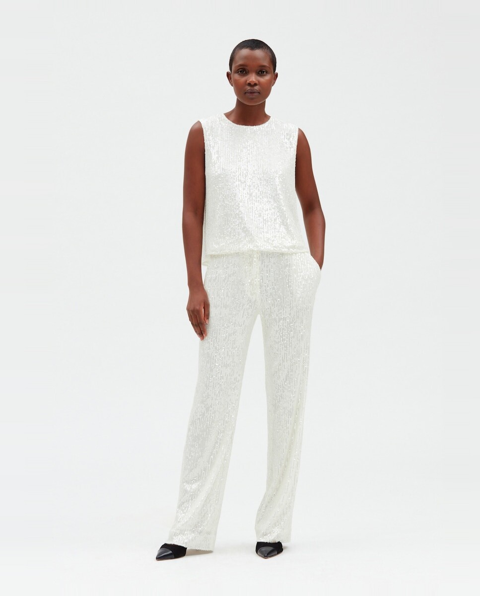 Женские прямые брюки с пайетками и карманами Claudie Pierlot, белый
Женские прямые брюки с пайетками и карманами Claudie Pierlot, белый