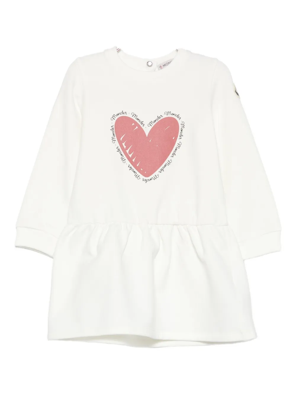 Платье с рюшами и принтом в виде сердечек Moncler Enfant, белый
Платье с рюшами и принтом в виде сердечек Moncler Enfant, белый