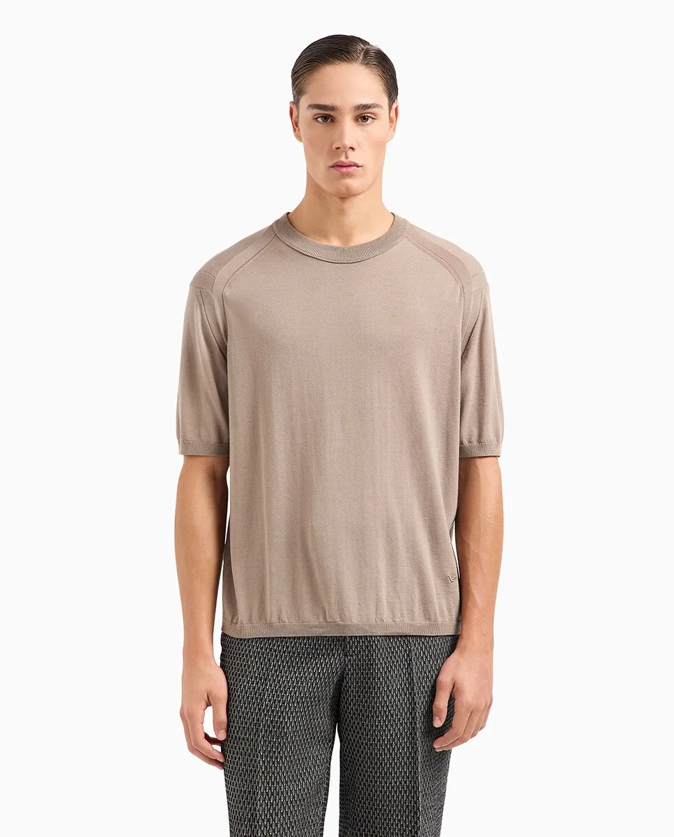 Футболка мужская с коротким рукавом из трикотажного полотна Emporio Armani, цвет Topo
Футболка мужская с коротким рукавом из трикотажного полотна Emporio Armani, цвет Topo