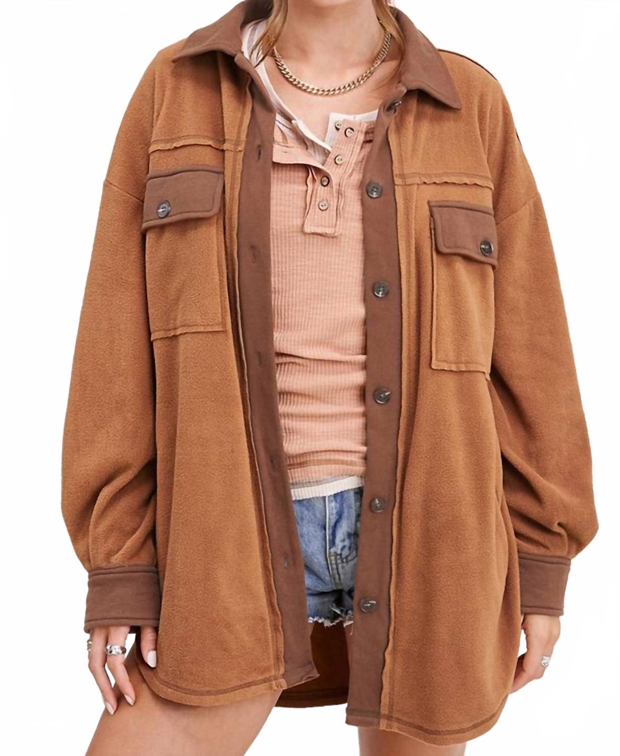 Мягкая флисовая рубашка-куртка с длинными рукавами и пуговицами, цвет верблюжий LA MIEL, коричневый
Мягкая флисовая рубашка-куртка с длинными рукавами и пуговицами, цвет верблюжий LA MIEL, коричневый