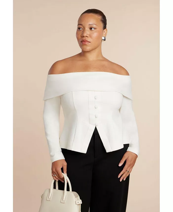 Женский топ больших размеров с отворотом и пуговицами спереди ELOQUII, коричневый/бежевый
Женский топ больших размеров с отворотом и пуговицами спереди ELOQUII, коричневый/бежевый