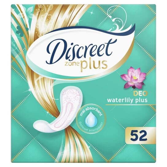 Ежедневные прокладки, 52 шт. Discreet, ZonePlus Waterlily
Ежедневные прокладки, 52 шт. Discreet, ZonePlus Waterlily