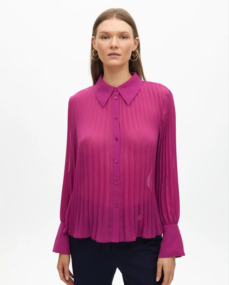 Женская плиссированная блузка из полупрозрачной ткани Lola Casademunt, фуксия
Женская плиссированная блузка из полупрозрачной ткани Lola Casademunt, фуксия