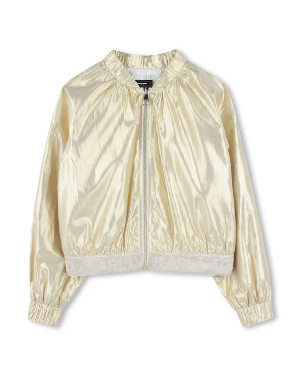 Девичья куртка металлик с застежкой-молнией Karl Lagerfeld Kids, золотой
Девичья куртка металлик с застежкой-молнией Karl Lagerfeld Kids, золотой