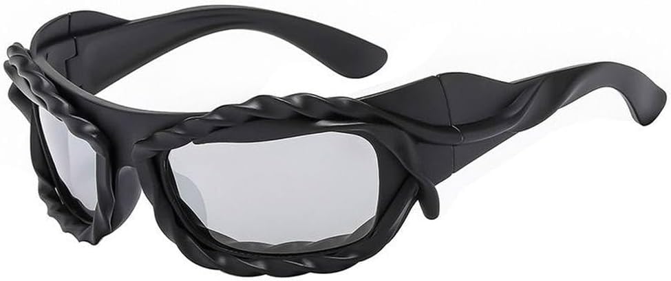 Уникальные солнцезащитные очки в стиле хип-хоп для женщин и мужчин, спортивные солнцезащитные очки с витой формой, женские праздничные очки, серебристые ретро-очки HYYZZC, Black Silver
Уникальные солнцезащитные очки в стиле хип-хоп для женщин и мужчин, спортивные солнцезащитные очки с витой формой, женские праздничные очки, серебристые ретро-очки HYYZZC, Black Silver