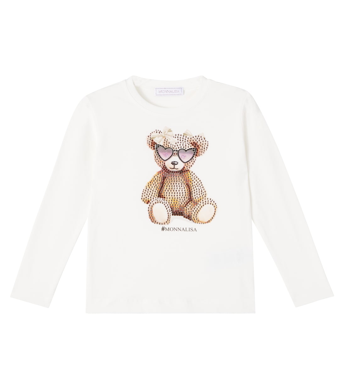 Футболка из смесового хлопка с декором Monnalisa, Panna
Футболка из смесового хлопка с декором Monnalisa, Panna