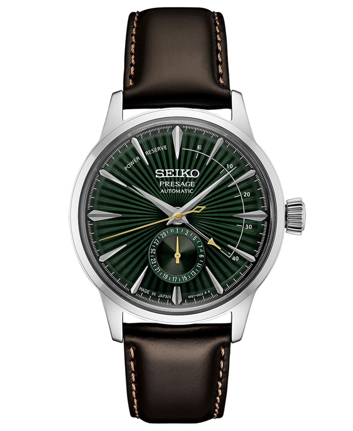 Мужские автоматические часы Presage Cocktail Time коричневого цвета с кожаным ремешком, 41 мм Seiko
Мужские автоматические часы Presage Cocktail Time коричневого цвета с кожаным ремешком, 41 мм Seiko