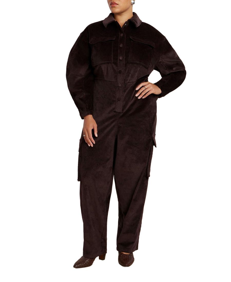 Женский комбинезон из вельвета больших размеров ELOQUII, Chocolate plum
Женский комбинезон из вельвета больших размеров ELOQUII, Chocolate plum