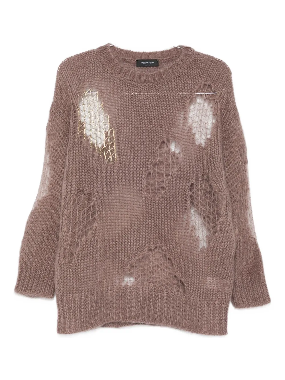 Свитер с эффектом потертости Fabiana Filippi, коричневый
Свитер с эффектом потертости Fabiana Filippi, коричневый