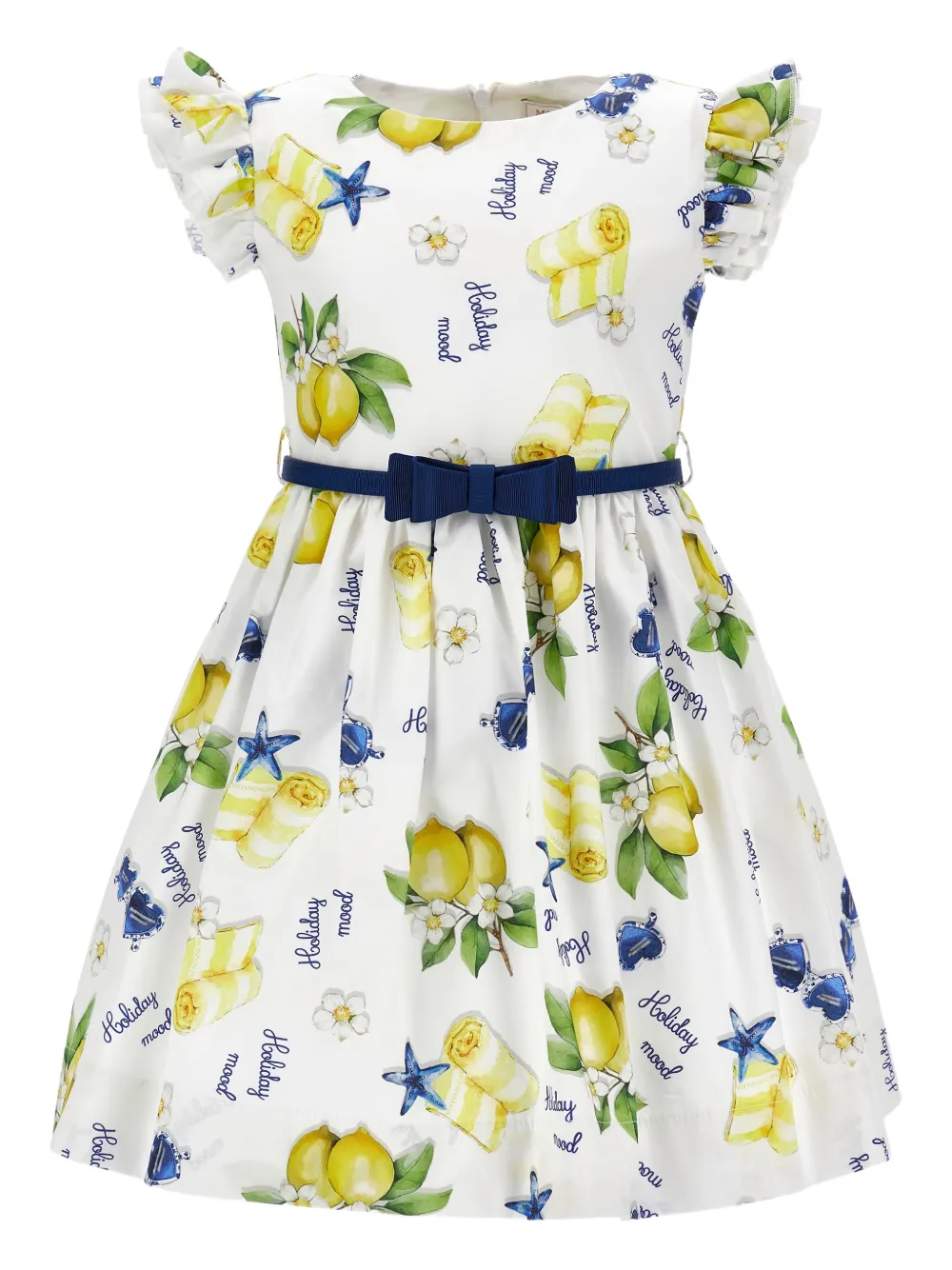 Платье с оборками и поясом Monnalisa, белый
Платье с оборками и поясом Monnalisa, белый