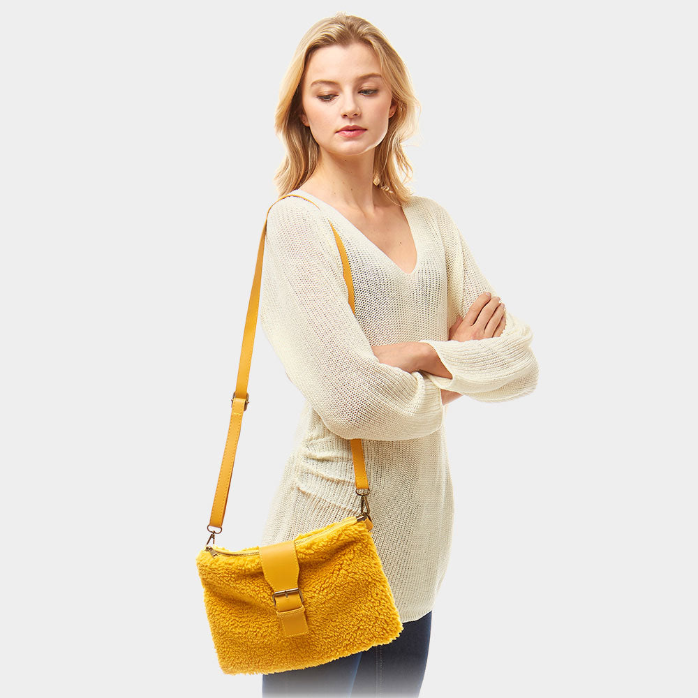 Сумка через плечо из флиса Sherpa FASHNZFAB, Mustard 
Сумка через плечо из флиса Sherpa FASHNZFAB, Mustard