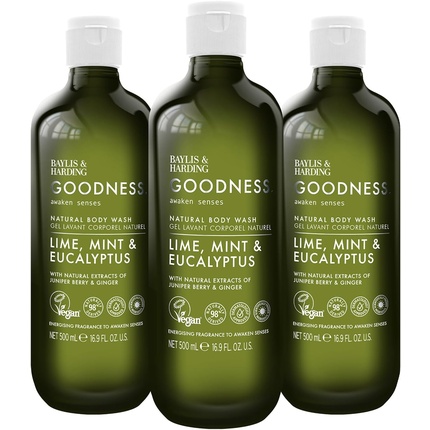 Goodness Awaken гель для душа с лаймом, мятой и эвкалиптом 500 мл Baylis & Harding
Goodness Awaken гель для душа с лаймом, мятой и эвкалиптом 500 мл Baylis & Harding