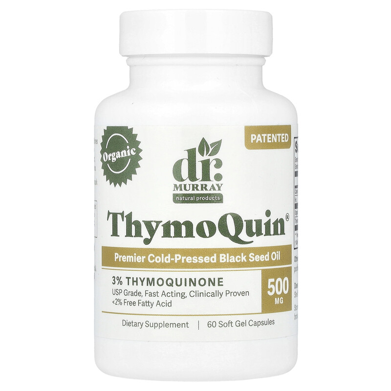 Dr. Murray's, ThymoQuin, 500 мг, 60 мягких гелевых капсул
Dr. Murray's, ThymoQuin, 500 мг, 60 мягких гелевых капсул