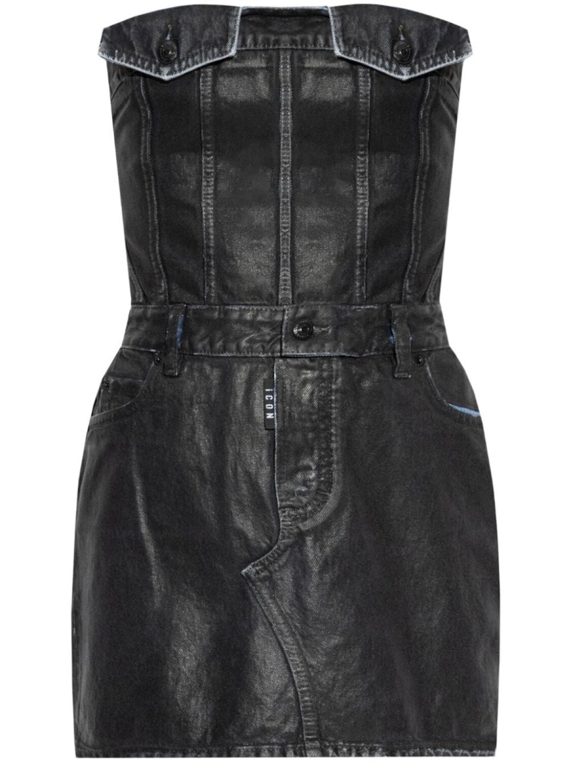 Dsquared2 мини-платье с покрытием DSQUARED2, черный 
Dsquared2 мини-платье с покрытием DSQUARED2, черный