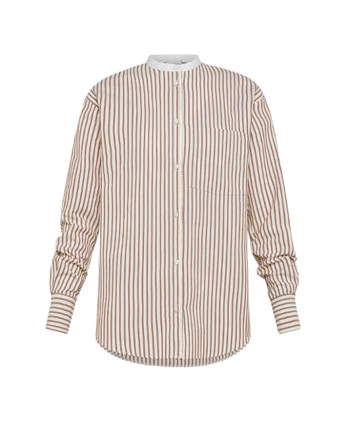 Полосатая рубашка в стиле Оксфорд с контрастными деталями Forte Forte, белый
Полосатая рубашка в стиле Оксфорд с контрастными деталями Forte Forte, белый