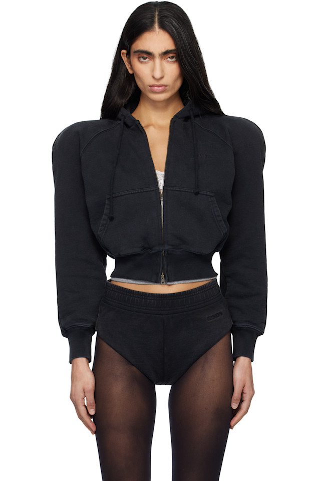 Толстовка на молнии с закругленными плечами Vetements, черный
Толстовка на молнии с закругленными плечами Vetements, черный