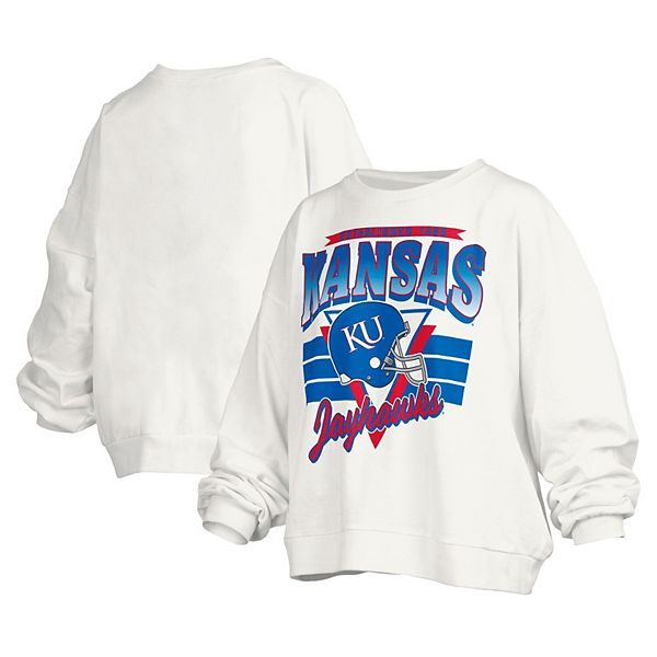 Женский белый оверсайз свитшот Kansas Jayhawks Janice Retro Logo Pressbox
Женский белый оверсайз свитшот Kansas Jayhawks Janice Retro Logo Pressbox