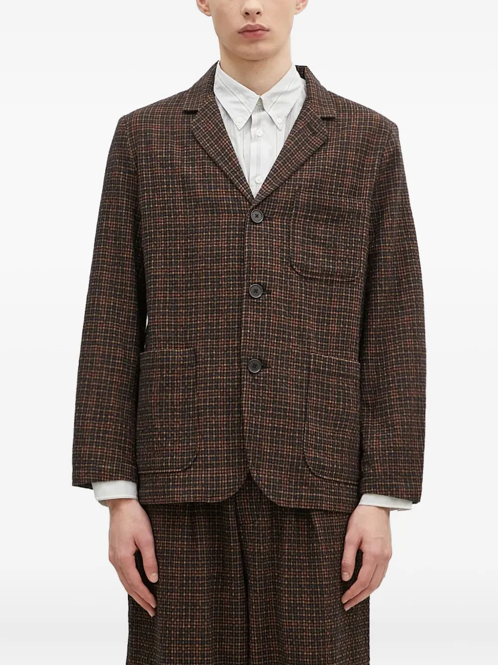 Клетчатый блейзер с накладными карманами Universal Works, черный
Клетчатый блейзер с накладными карманами Universal Works, черный