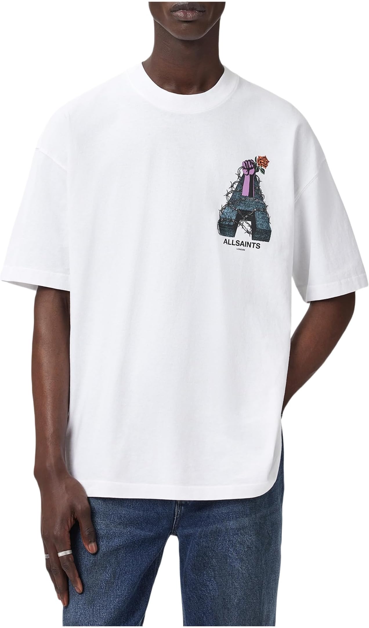 Мужская футболка Defiance с коротким рукавом AllSaints, Optic White
Мужская футболка Defiance с коротким рукавом AllSaints, Optic White