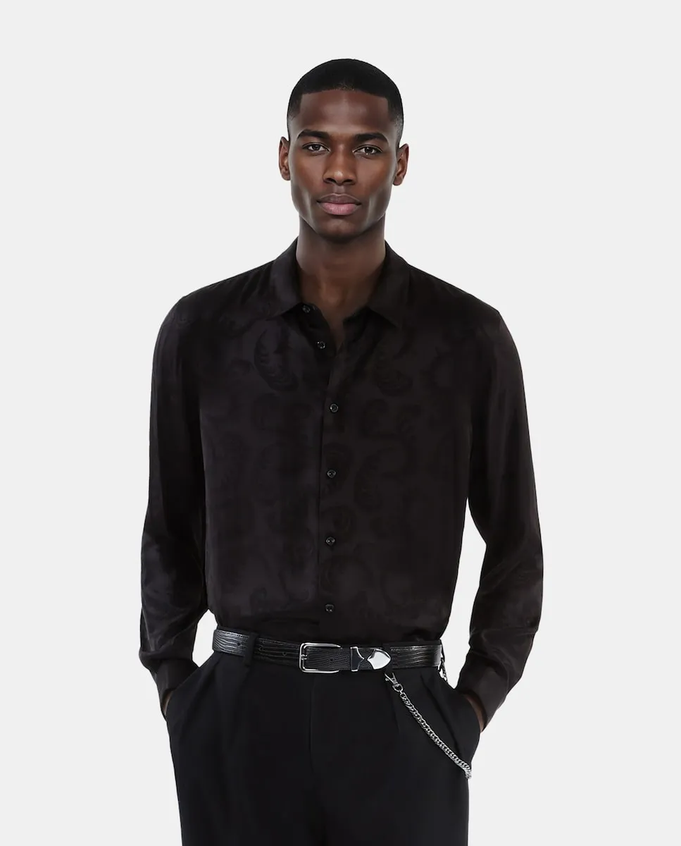 Мужская рубашка жаккардовая прямого кроя с классическим воротником и длинными рукавами The Kooples, черный
Мужская рубашка жаккардовая прямого кроя с классическим воротником и длинными рукавами The Kooples, черный