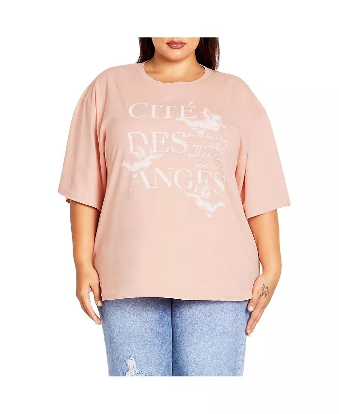 Футболка больших размеров с изображением ангелов CITY CHIC, розовый
Футболка больших размеров с изображением ангелов CITY CHIC, розовый