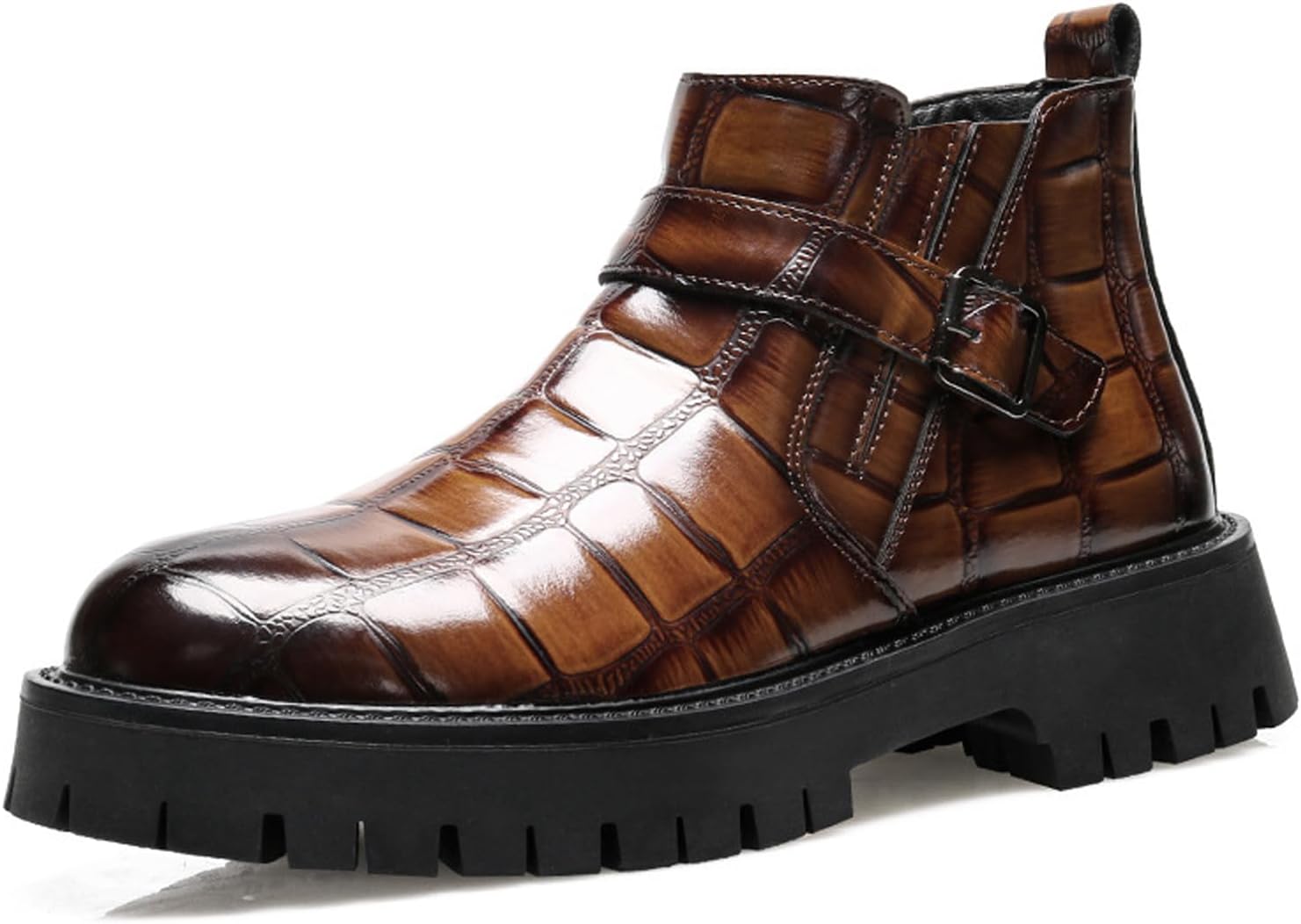 Мужские текстурированные массивные ботильоны на платформе FIFILAPIN с молнией, винтажного потертого цвета, с круглым носком, рифленой подошвой, противоскользящие, для работы, свадеб, вечеринок, коричневый
Мужские текстурированные массивные ботильоны на платформе FIFILAPIN с молнией, винтажного потертого цвета, с круглым носком, рифленой подошвой, противоскользящие, для работы, свадеб, вечеринок, коричневый