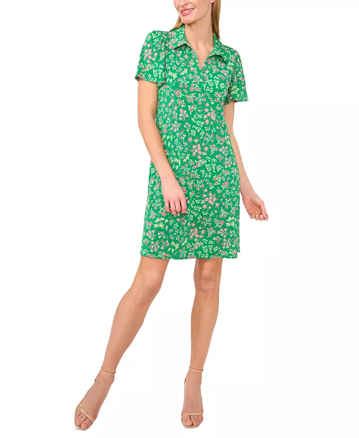 Женское короткое платье-поло с принтом из трикотажа CeCe, зеленый
Женское короткое платье-поло с принтом из трикотажа CeCe, зеленый