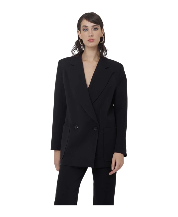 Объемный двубортный блейзер Silvian Heach, черный
Объемный двубортный блейзер Silvian Heach, черный