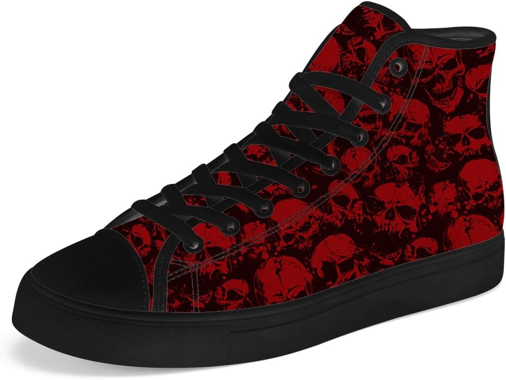 Мужские и женские высокие кеды с черепом на шнуровке, готические высокие кеды, повседневная обувь Chebing, красный
Мужские и женские высокие кеды с черепом на шнуровке, готические высокие кеды, повседневная обувь Chebing, красный