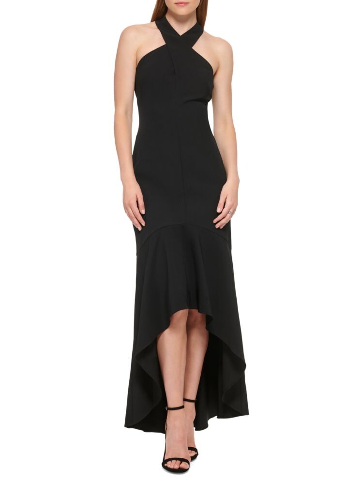 Платье макси с высоким воротником и низким воротником Vince Camuto, черный
Платье макси с высоким воротником и низким воротником Vince Camuto, черный