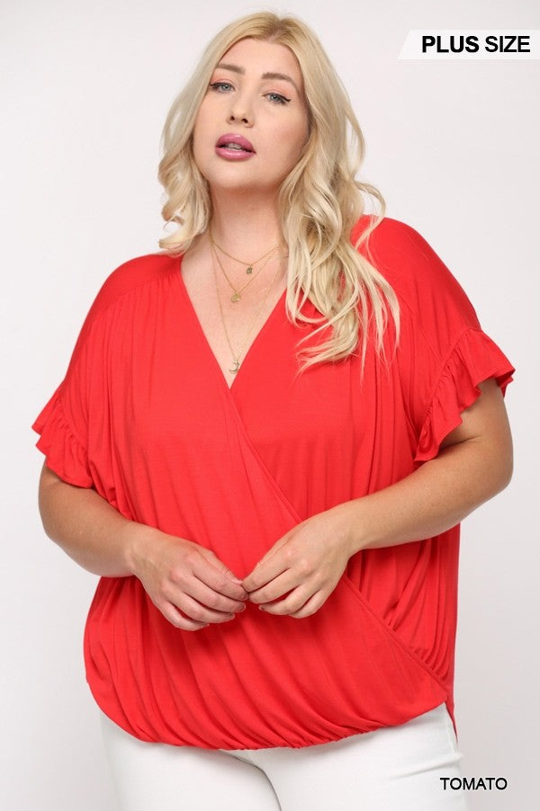 Однотонный вискозный трикотажный топ с оборками на рукавах FASHNZFAB, цвет tomato
Однотонный вискозный трикотажный топ с оборками на рукавах FASHNZFAB, цвет tomato