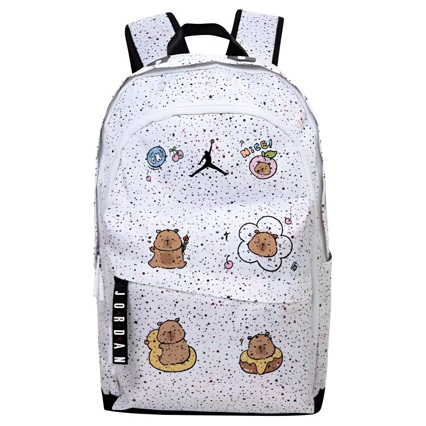 Jordan Полиэстеровый рюкзак унисекс белый, Capybara
Jordan Полиэстеровый рюкзак унисекс белый, Capybara